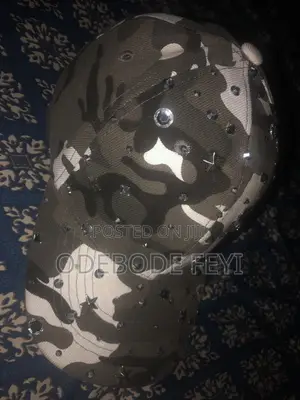 Army Color Cap With Stones of Good Quality