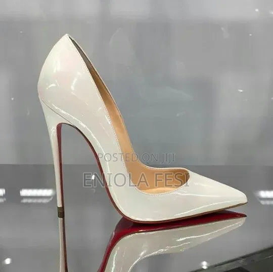 White Stiletto Heels, Size 39