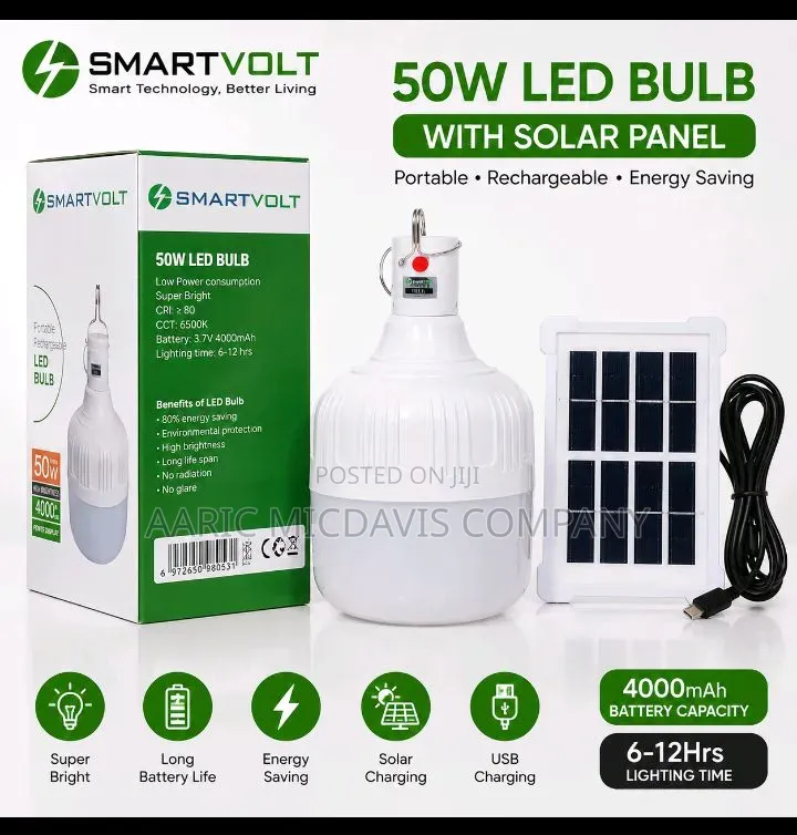 Smartvolt Bulb Solar 50 Watt Rechargeable