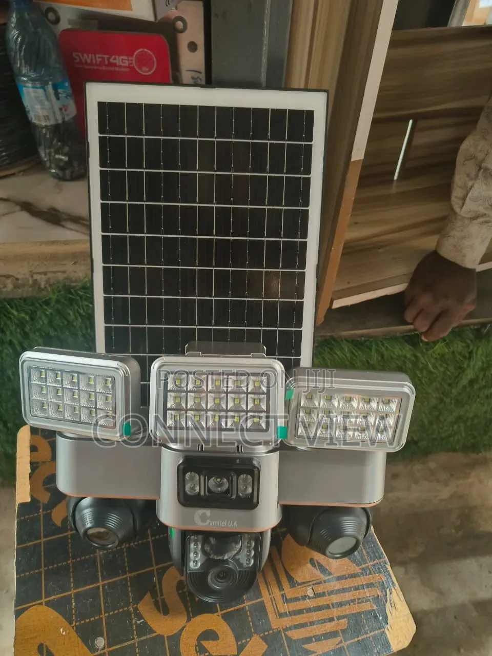 Triple Lens Camera Auto PTZ and Flood Light