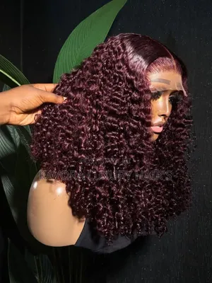 High Grade Pixie Curls Dark Burgundy Color 200g With a 5by5 Closure