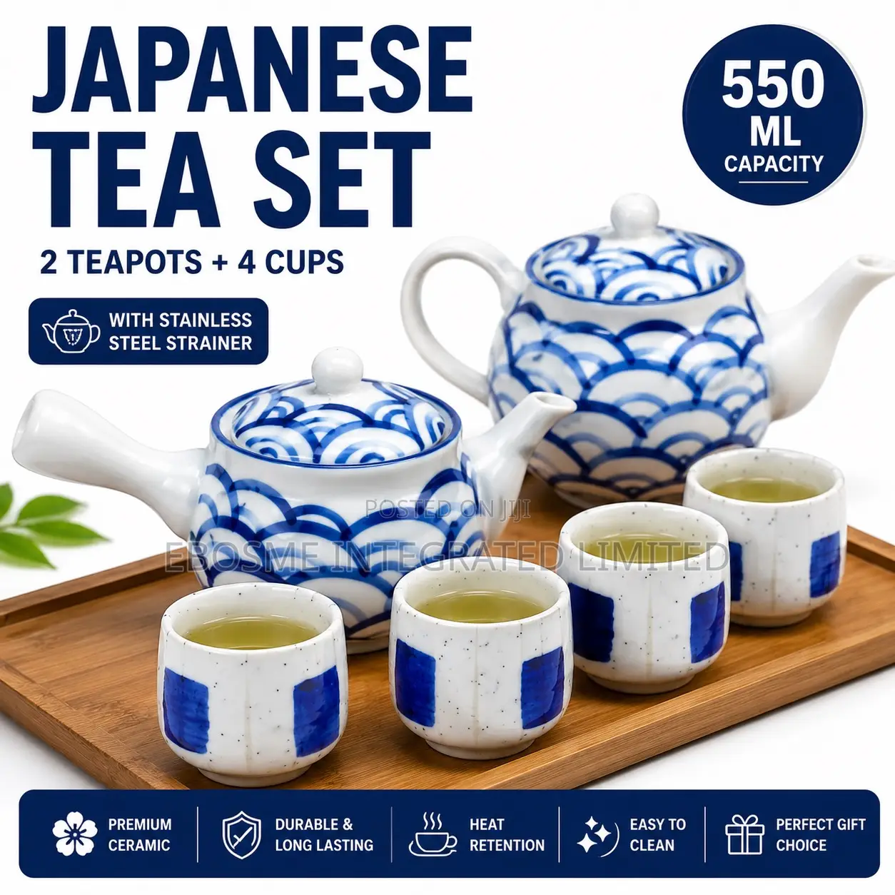 Japanese Tea Set – 2 Teapots 4 Cups