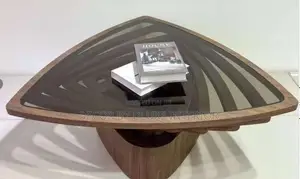 Modern Triangle Glass-Top Coffee Table