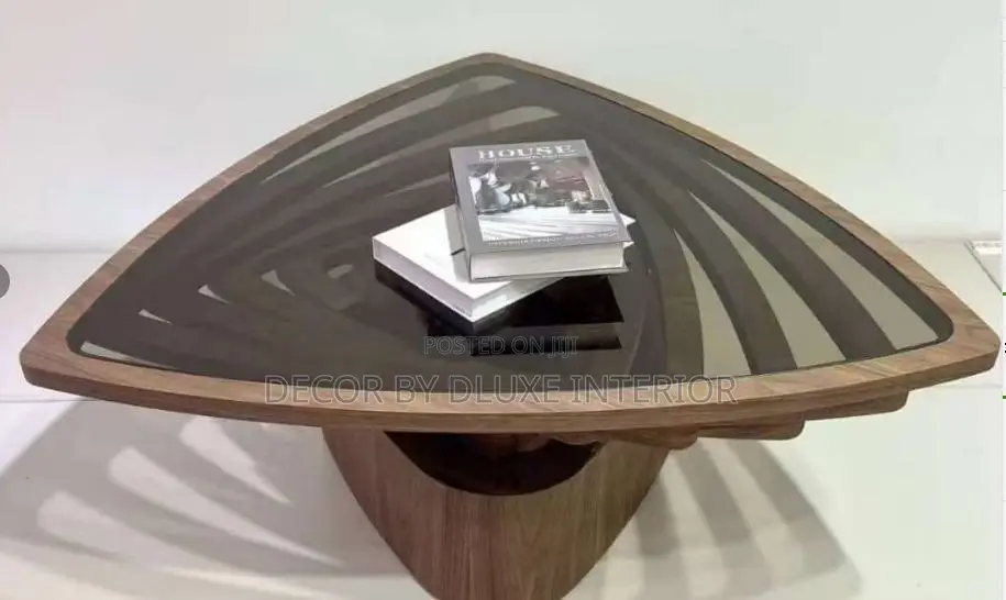 Modern Triangle Glass-Top Coffee Table
