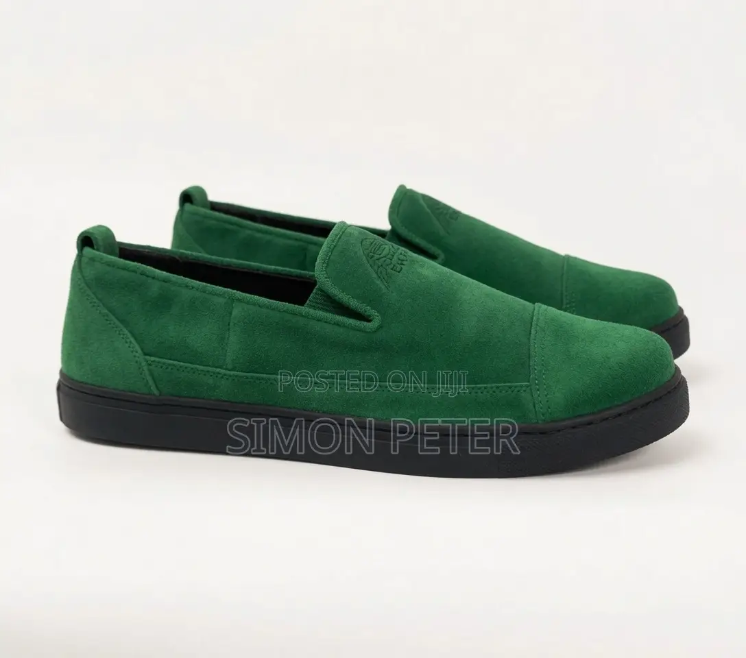 Green Suede Slip on Canvas