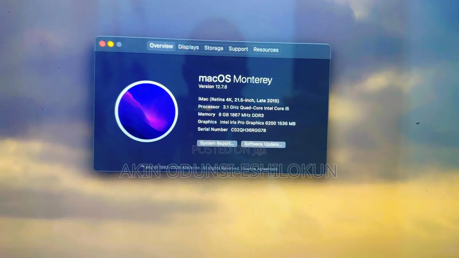 Desktop Computer Apple iMac 8GB Intel Core i5 HDD 1T