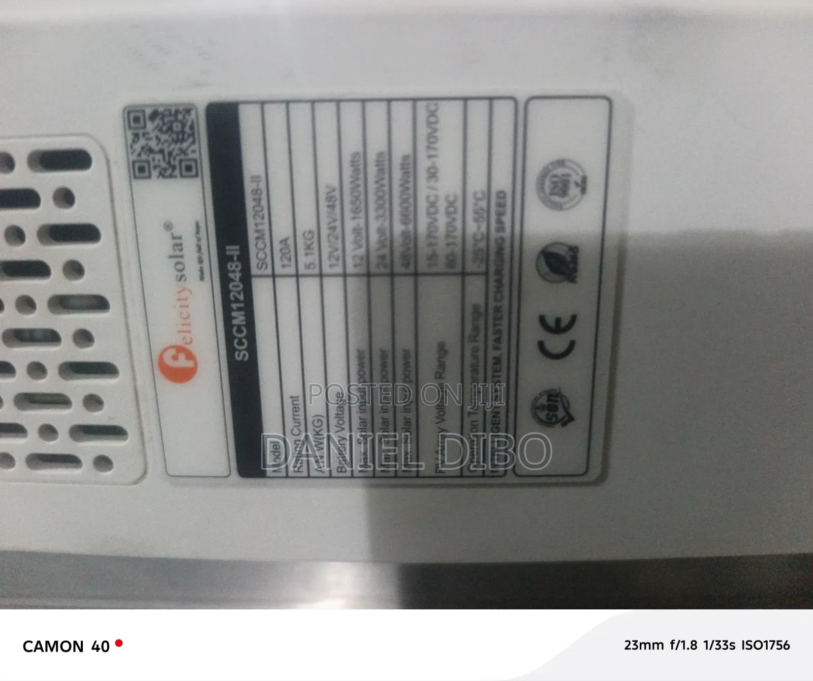 Felicity Charge Controller 120ahms Open Box