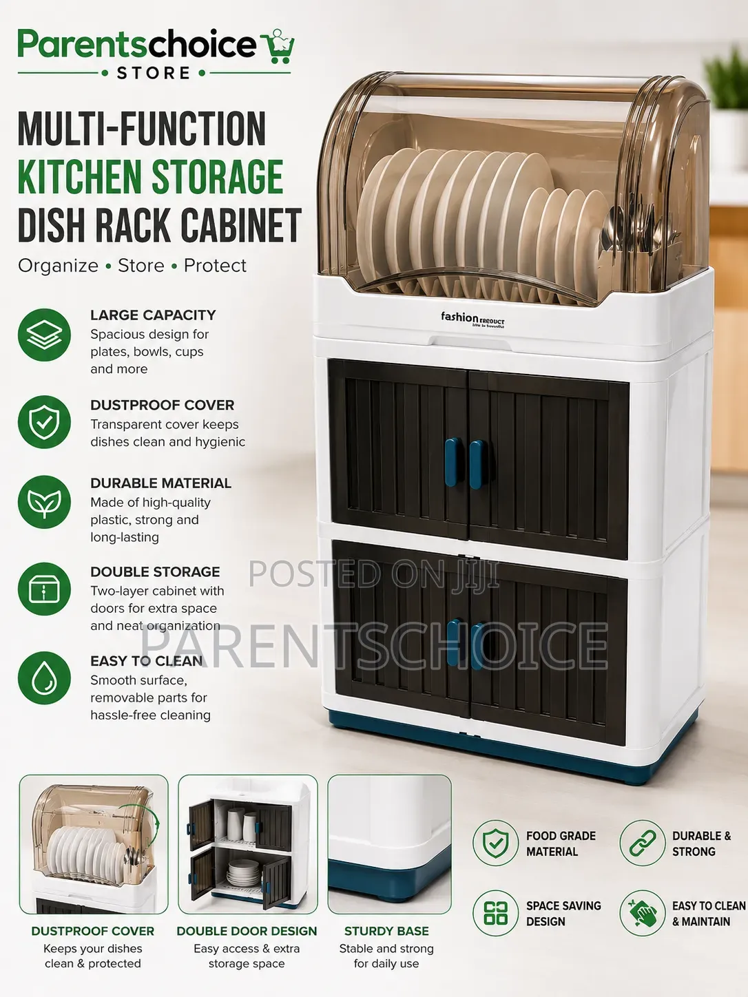 3 Layer Plastic Dish Storage Rack