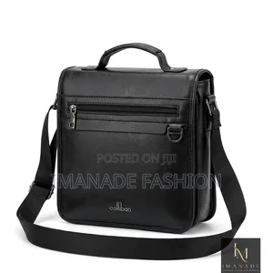 Aollibao Leather Messenger Bag – Black