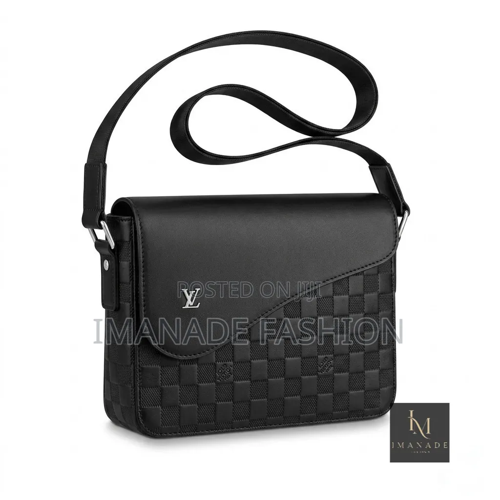 Lv Flap Messenger Bag – Black