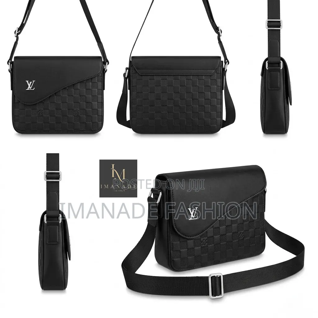 Lv Flap Messenger Bag – Black