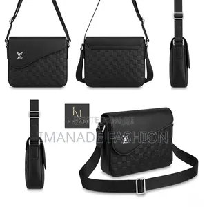 Lv Flap Messenger Bag – Black