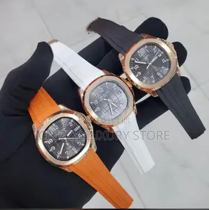 Patek Philippe Quality Luxury Men Rubber Strap Wristwatch