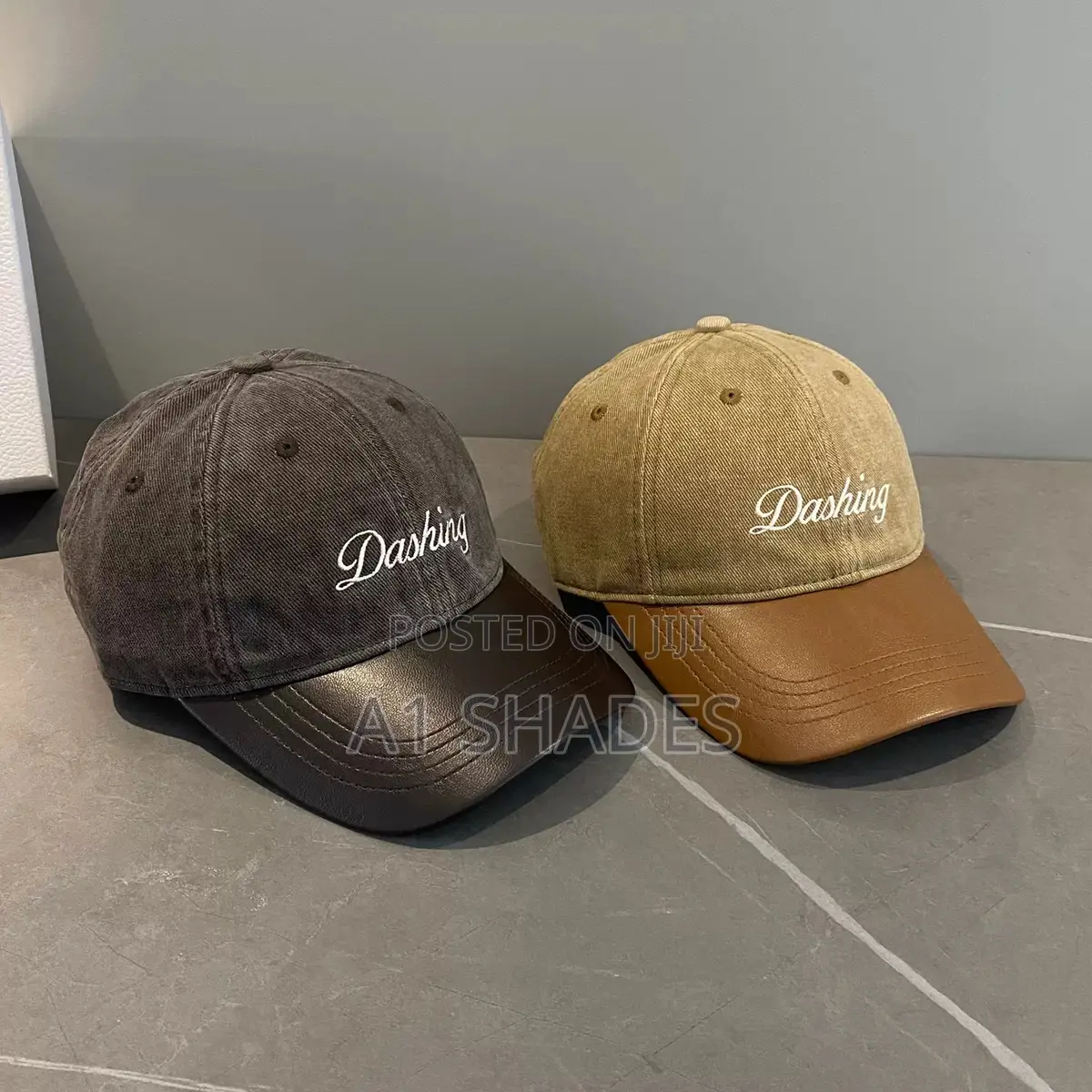Denim Leather Made Baseball Cap