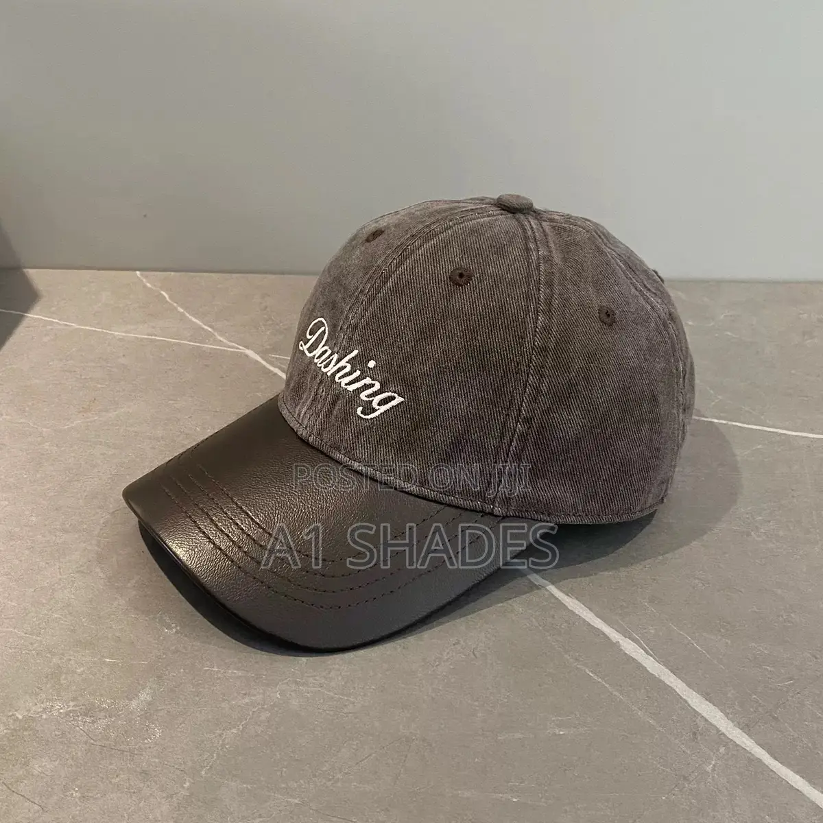 Denim Leather Made Baseball Cap
