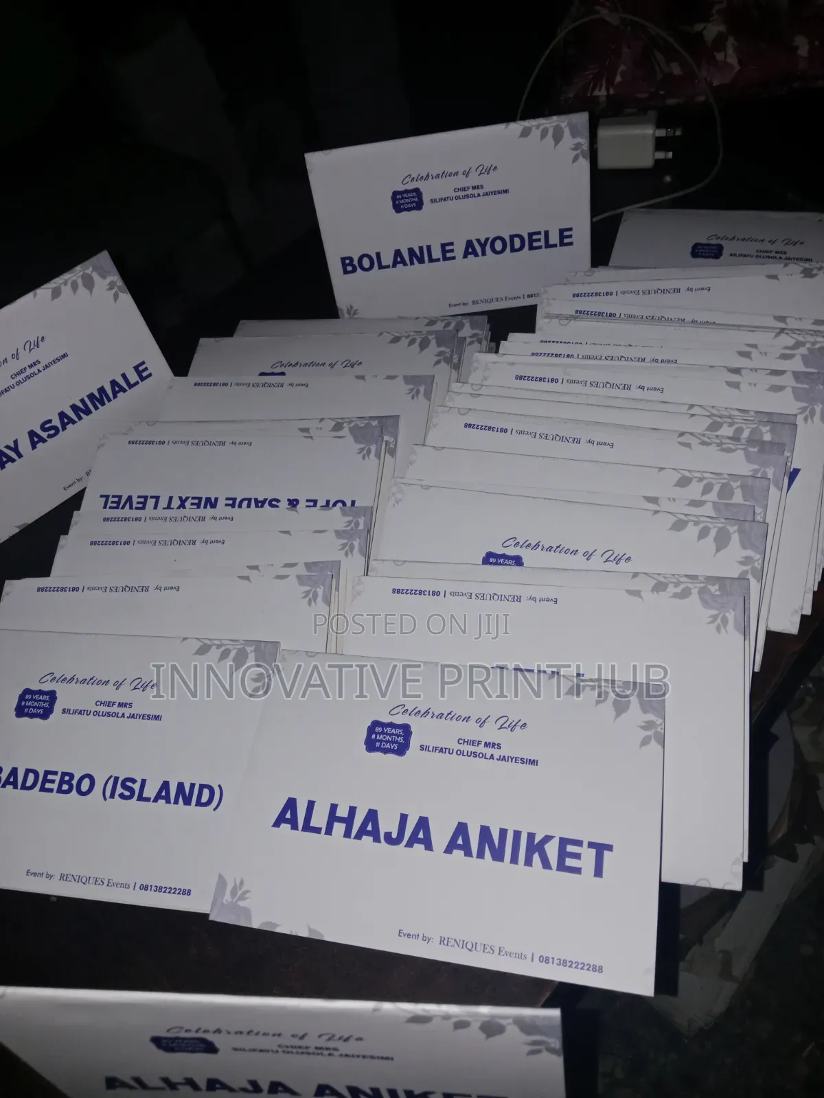 Table Name Stand Printing