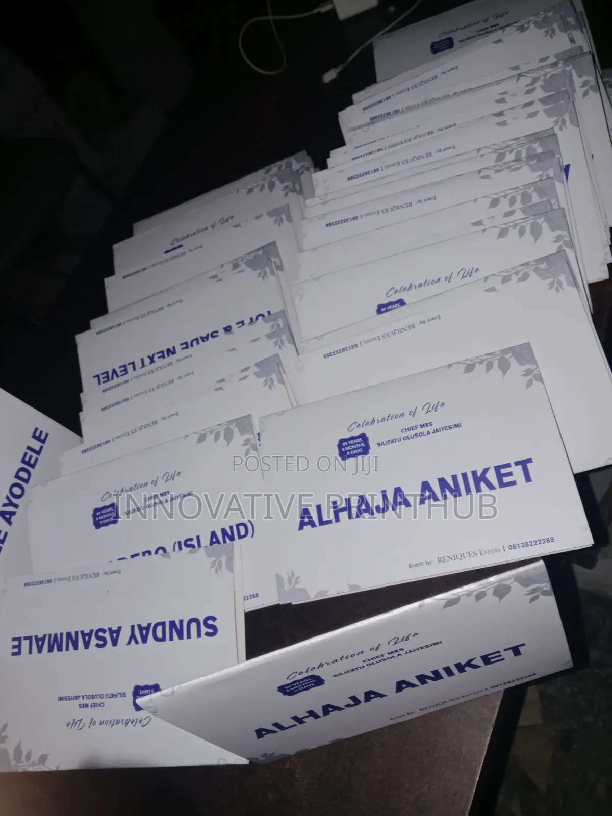 Table Name Stand Printing