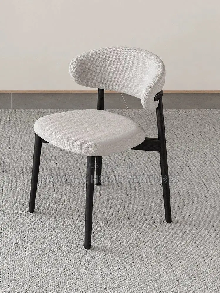 White Curved Back Dining Chair