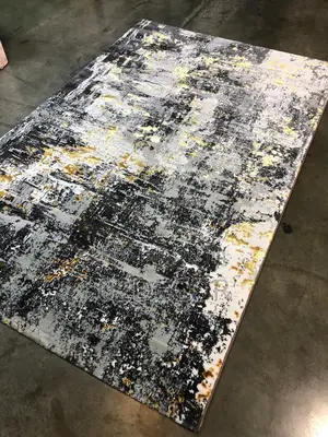 Gray and Gold Design Center Rugs ( All Sizes Available)