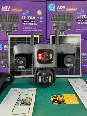 Ubox Triple Lens Solar PTZ 12mp Double Panel Camera
