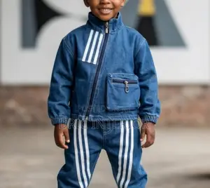 Kids Unisex Jeans Jacket and Jean Trouser Set