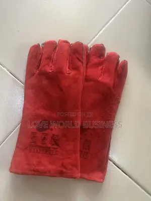 Red Leather Welding Gloves,