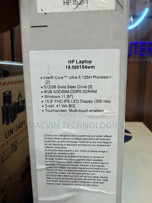 New Laptop HP 15 8GB Intel Core Ultra 5 SSD 512GB