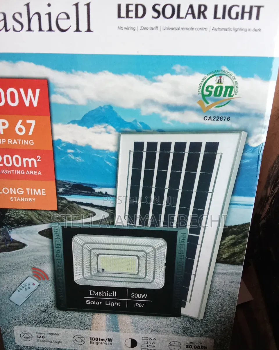 200w Quality Solar Flood Light + Remote Control