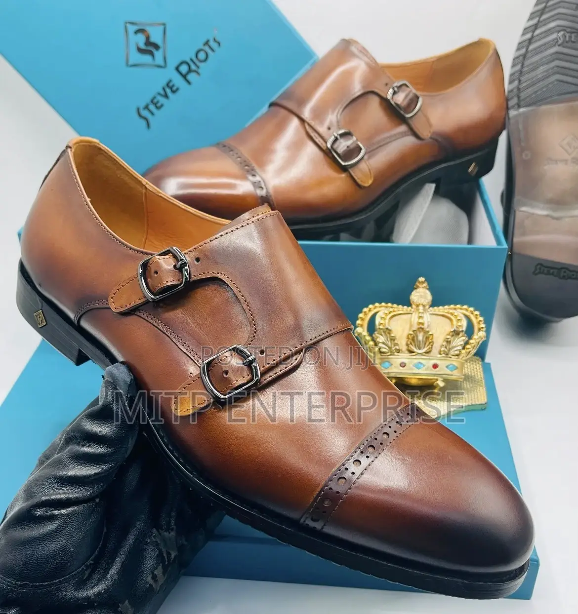 Italian Leather Monkstrap Shoe for Men