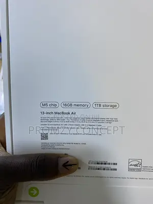 New Laptop Apple MacBook Air 2026 M5 16GB Apple M5 SSD 1T