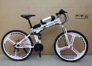 White Foldable Electric Bicycle Resembles a Mercedes-Benz Branded