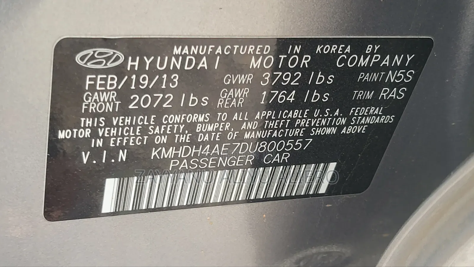 Hyundai Elantra 2013 Gray