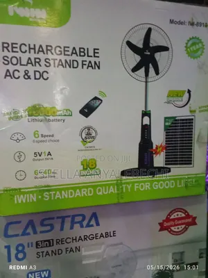 Ac/Dc Rechargeable Solar Standing Fan With Mosquitoe Killer