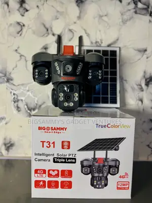 V380 Pro Triple Lens Solar PTZ 12mp Camera