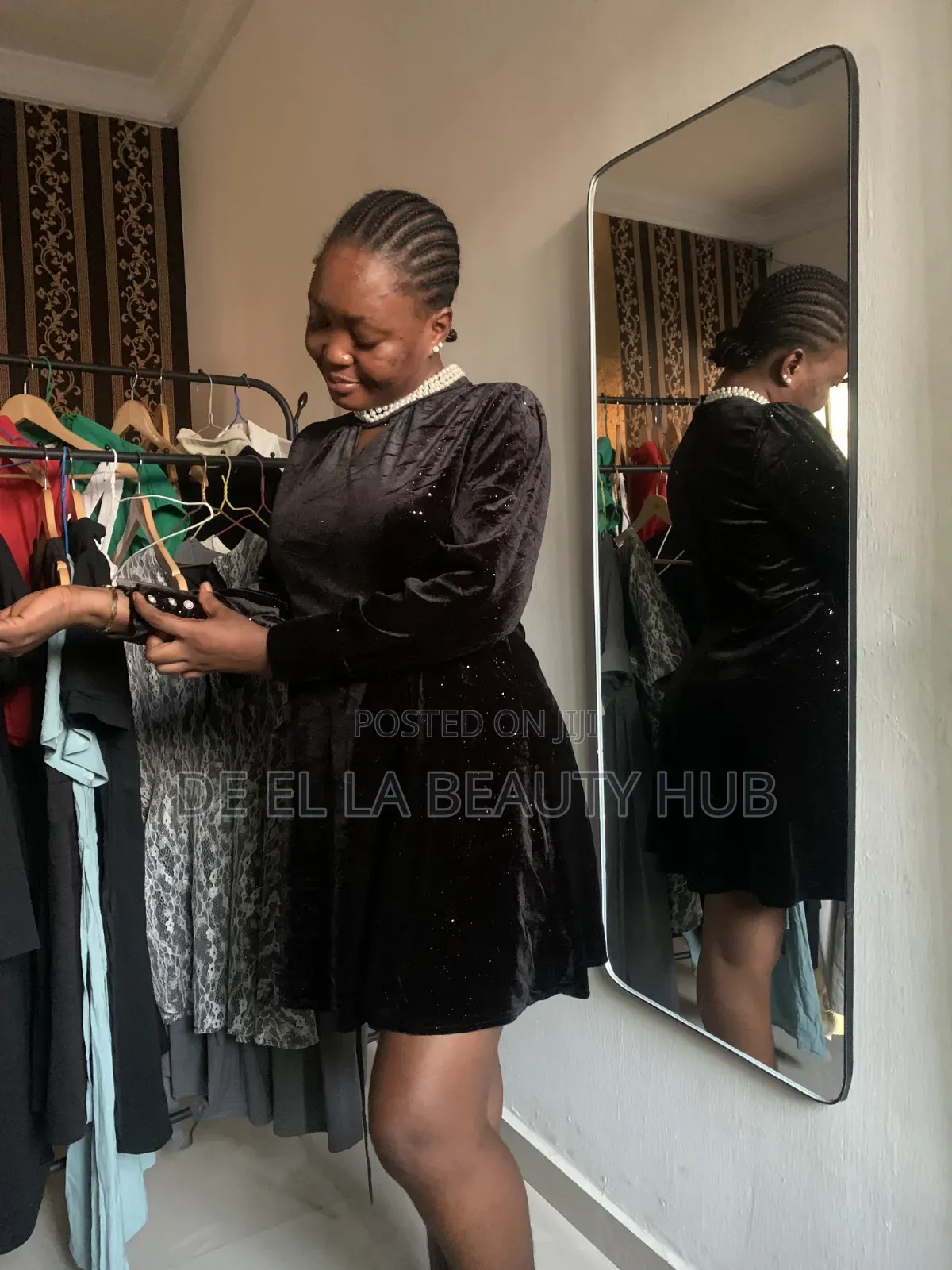 Premium Black Shimmer Dress