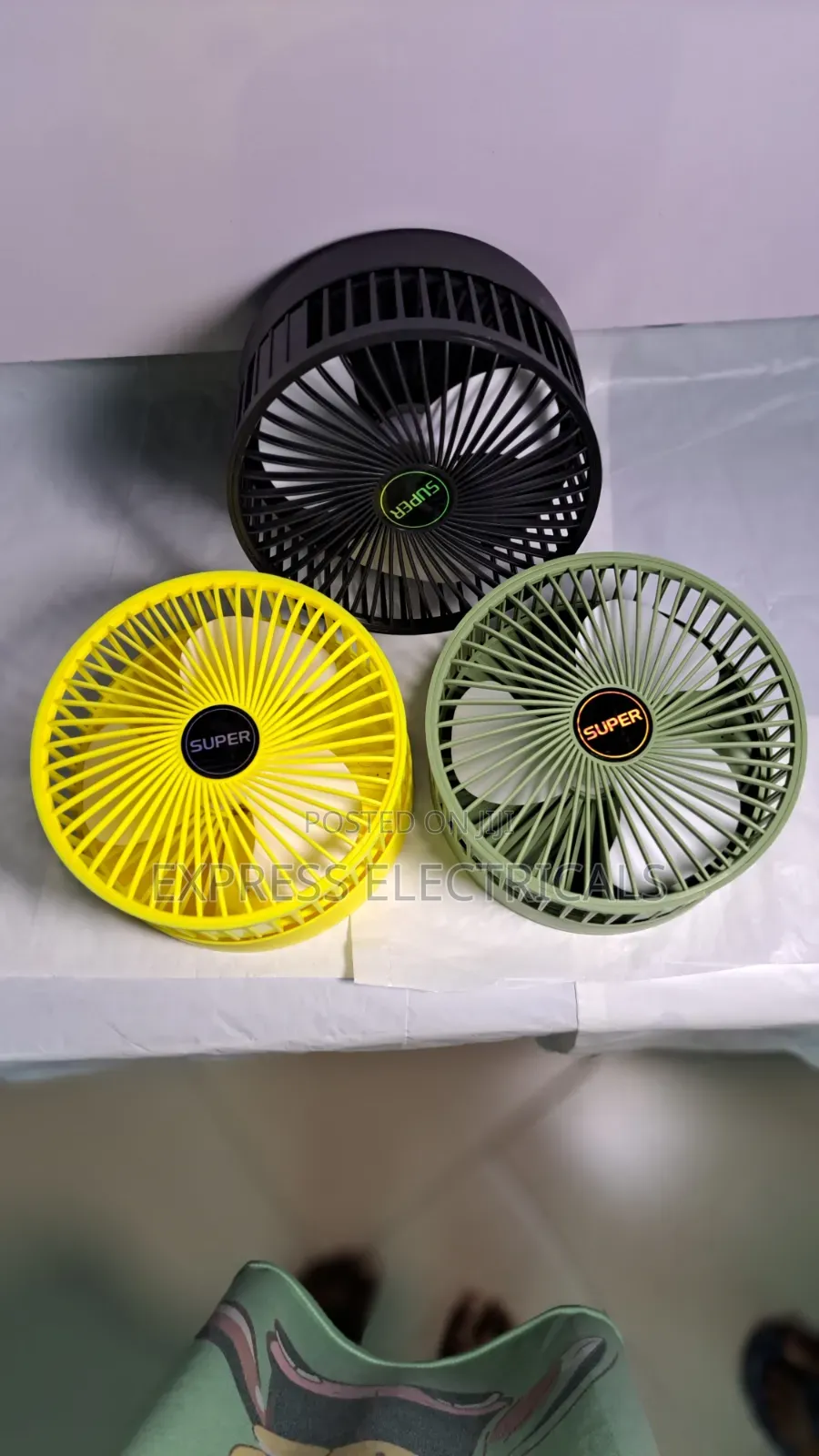 Folding Rechargeable Table Fan With Storage Base, Adjustable Angle