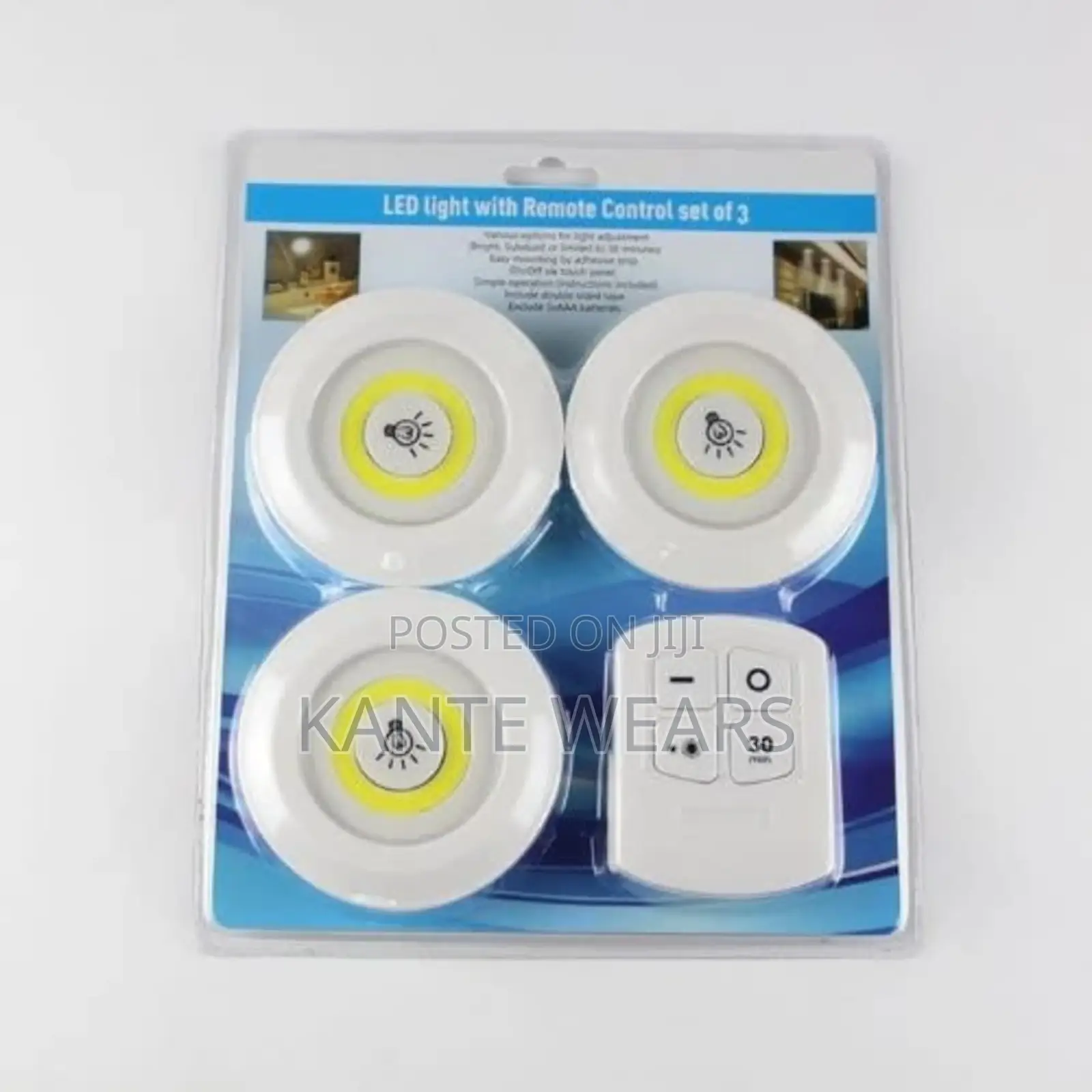 Led Light With Remote Control- Set of 3