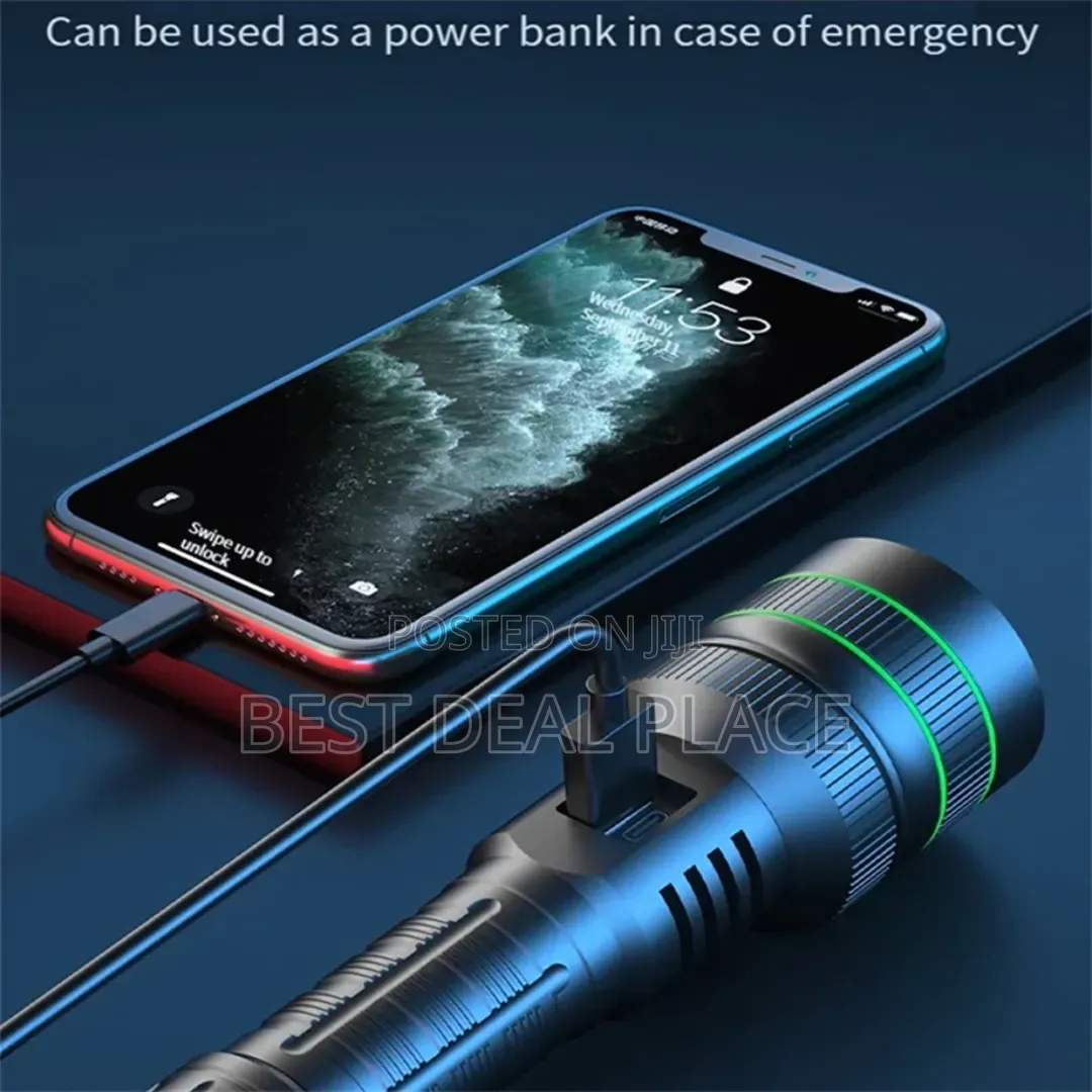Super Bright Tactical Flashlight Digital Battery Display Power Bank