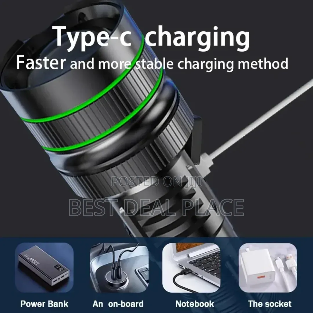 Super Bright Tactical Flashlight Digital Battery Display Power Bank