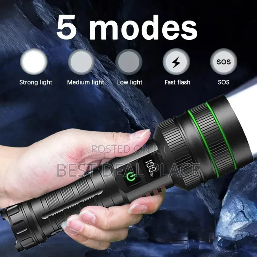 Super Bright Tactical Flashlight Digital Battery Display Power Bank