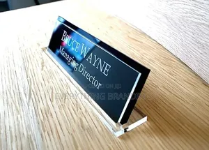 Office Desk Name Plate Branding and Printing for Reception Executive