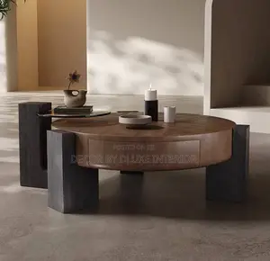 Luxury Modern Wood Glass Coffee Table
