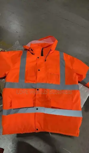 High-visibility Waterproof Safety Rain Jacket With Reflective Strips
