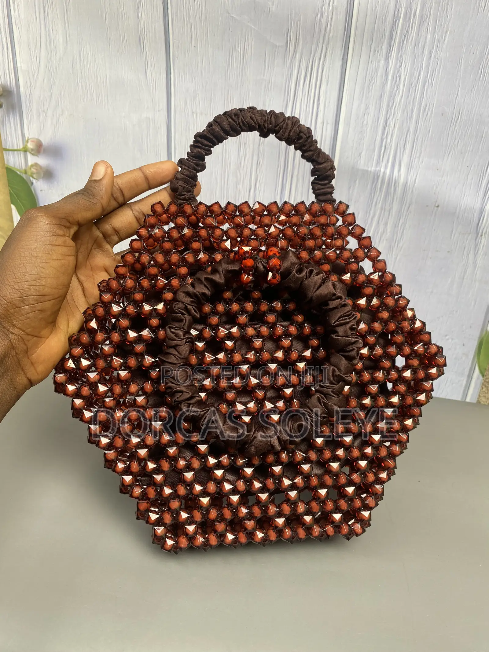 Beaded Hexagonal-Shaped Bag