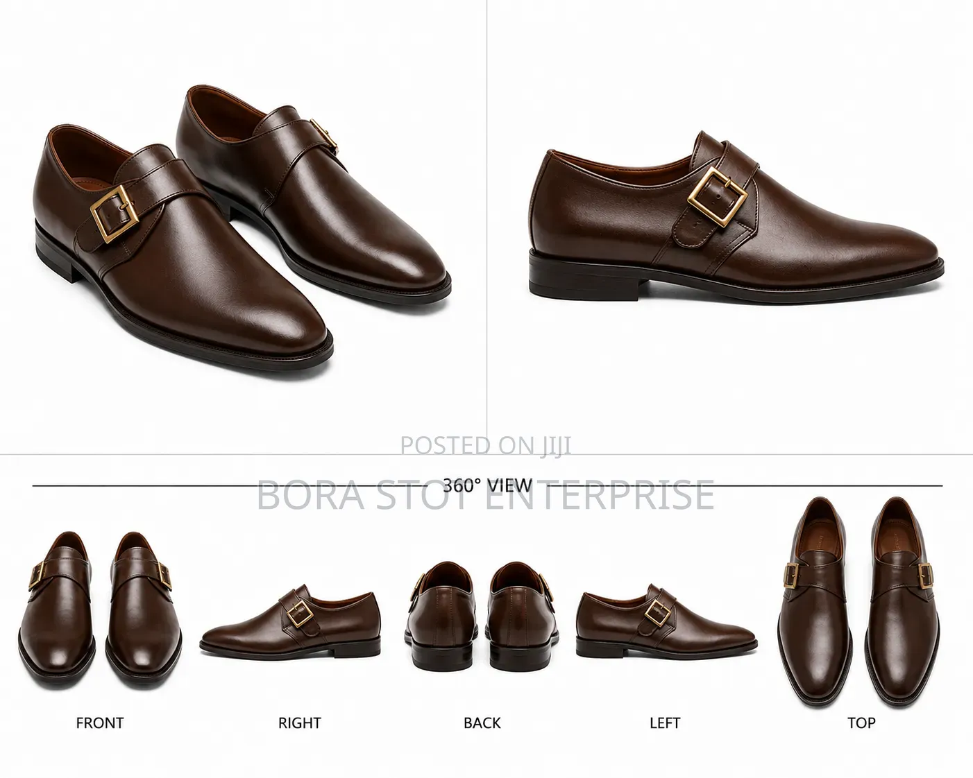 Original Borastot Leather Single Monk Strap Shoe