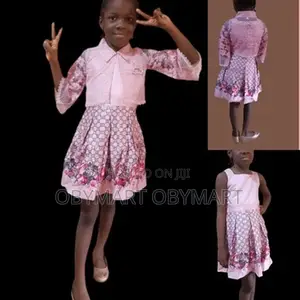 2 PCS Girls Gown With Pink Jacket
