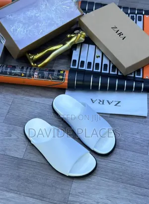 Original Quality Zara Leather Cover Slide White