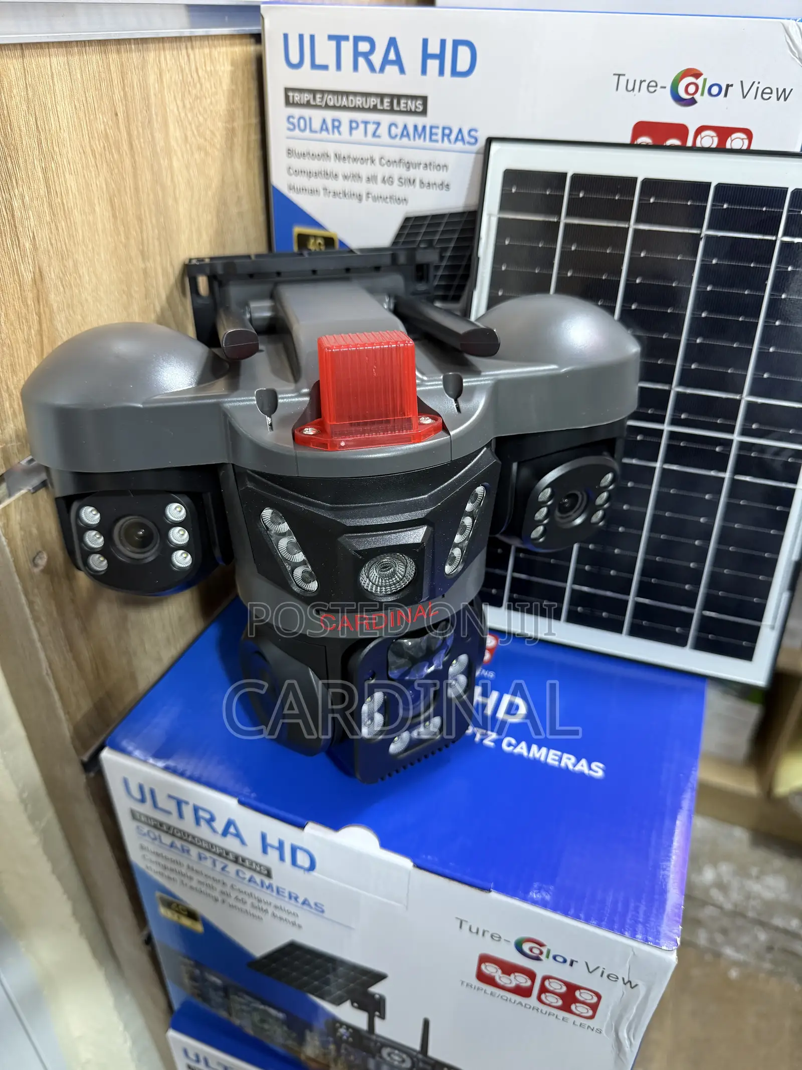 3 Lens PTZ Solar CCTV Camera