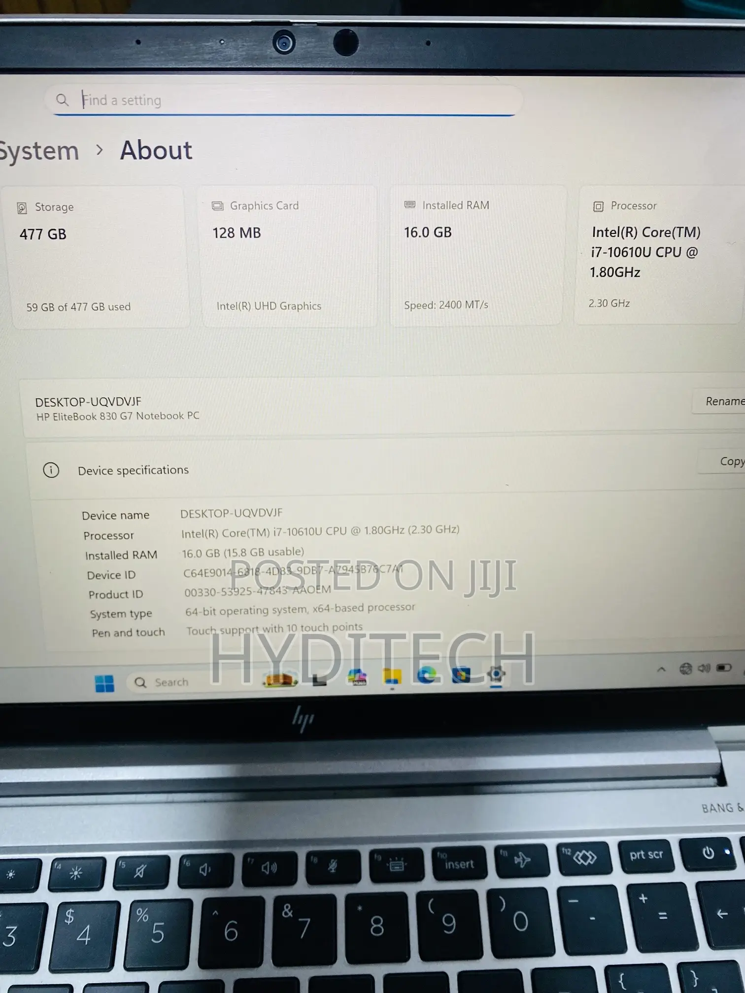 Laptop HP EliteBook 830 G7 16GB Intel Core i7 SSD 512GB