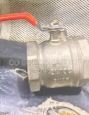 4” Brass Ball Valve With a Red Lever Handle. (Air Valve )